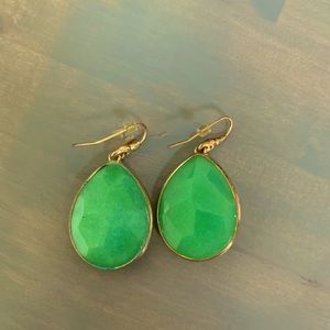 Green teardrop earrings